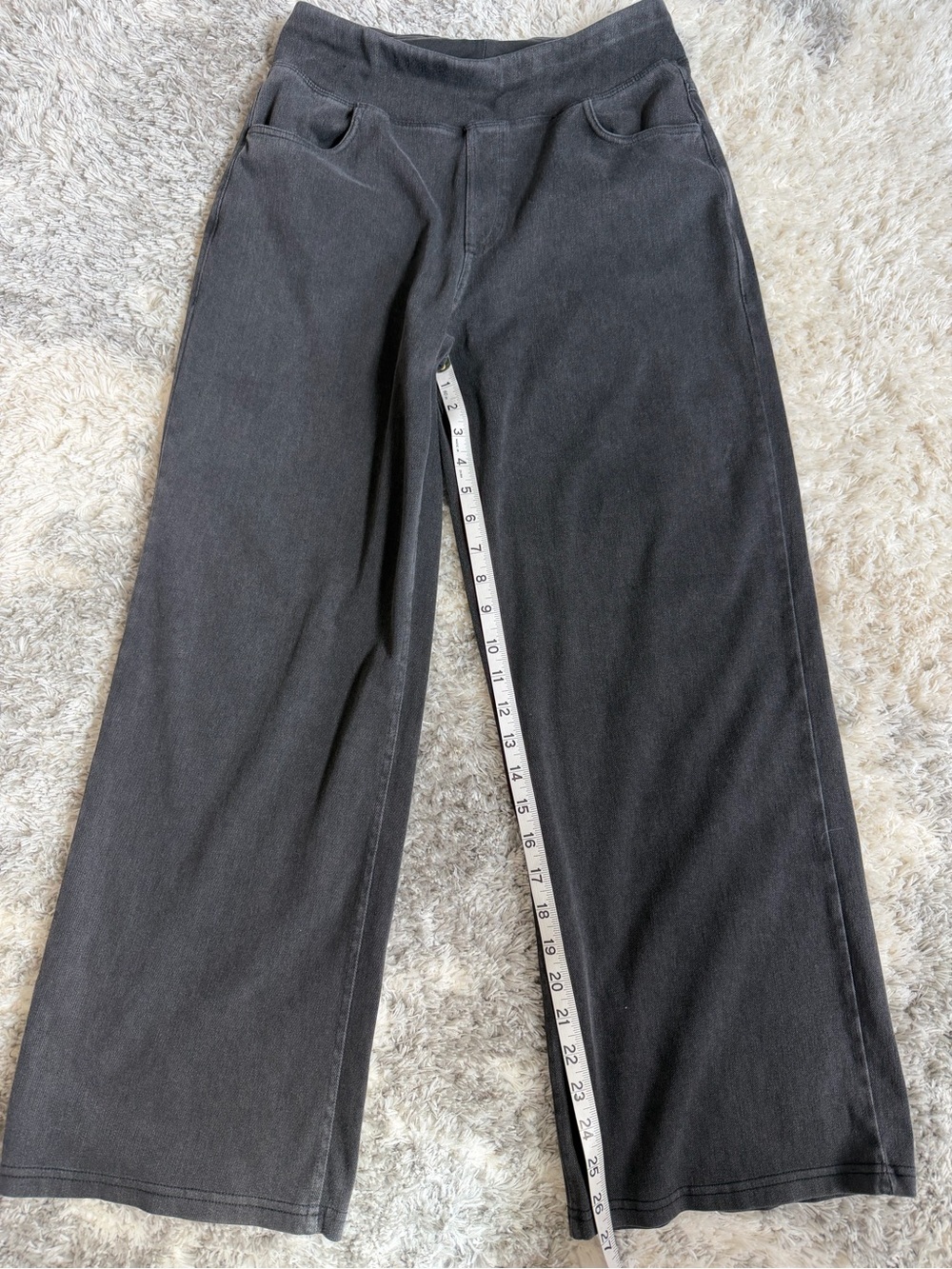 High-Rise Wide Leg Jeans in Charcoal Gray